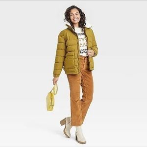 Women's Puffer Jacket - Universal Thread Olive Green M